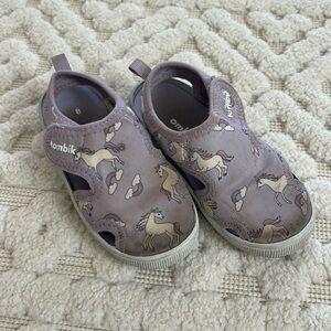Tombik Toddler Girl Purple Unicorn Velcro Shoes size 8